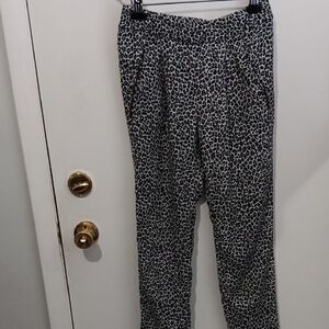 Zara Black and White Animal Print Joggers